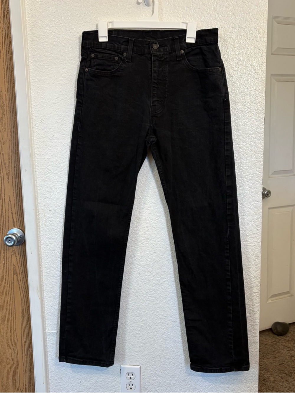 Levi's 505 Straight Leg Jeans Men's 33x32 Black Classic Denim Streetwear